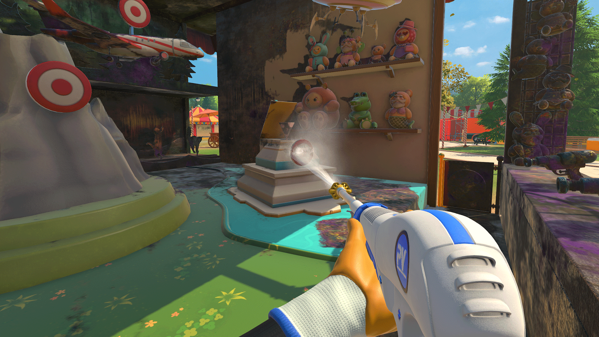 The shooting gallery level in Powerwash Simulator 2