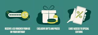 The Perks of the Body Shop card including £5 birthday vouchers, exclusive gifts and prizes, and early access to special products.