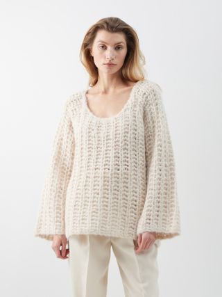 Amilea scoop-neck alpaca-blend sweater