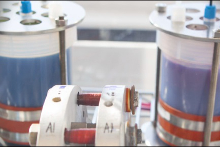 Flow battery prototype, green battery, energy storage