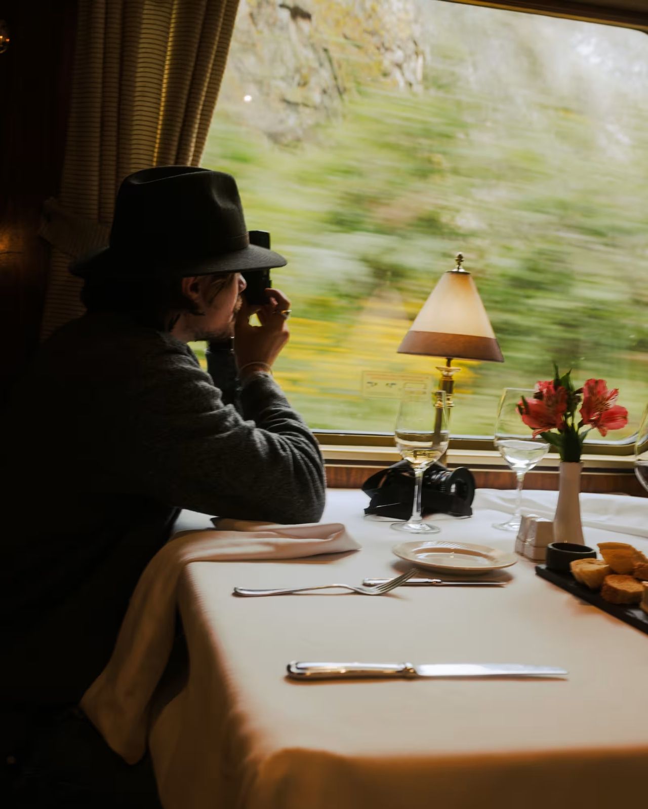 An Orient Express-inspired train with an Art Deco feel.
