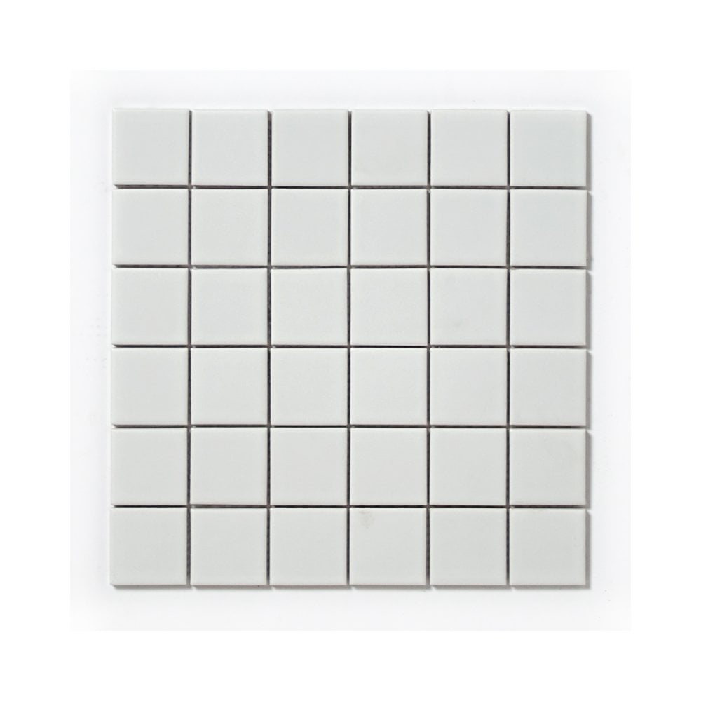 Matt White Square Large 30cm X 30cm (4.8cm X 4.8cm) Wall & Floor Tiles