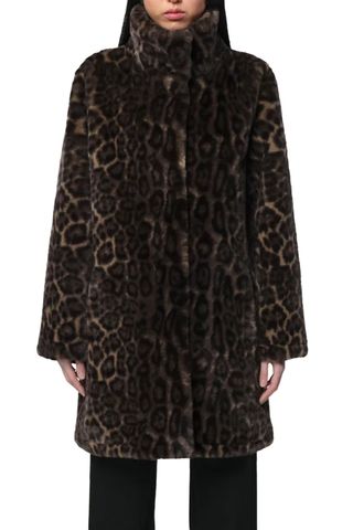 Blair Dark Leopard Mid-Length Coat
