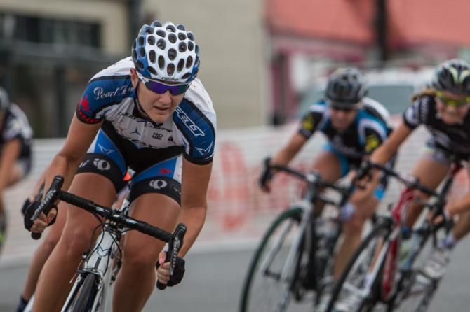 Lauren Tamayo (Exergy) working at the front.