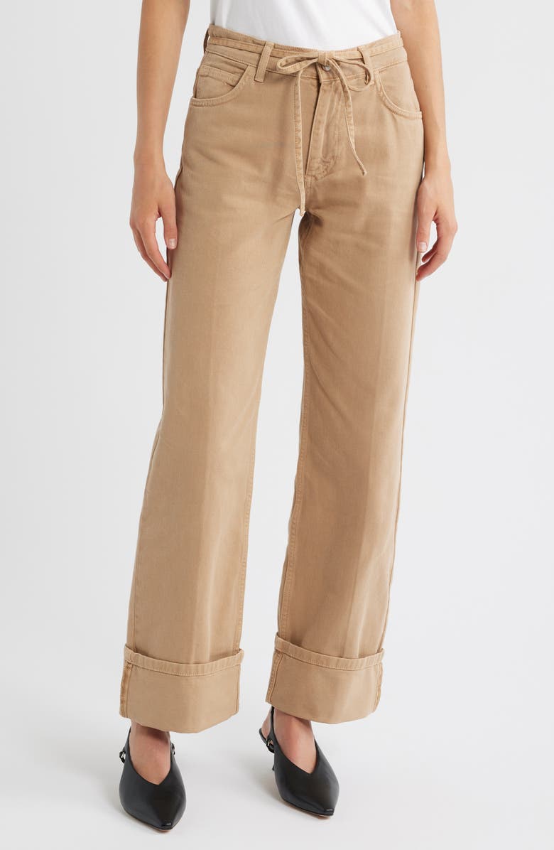 Sylvie Drawstring Cuffed Wide Leg Jeans