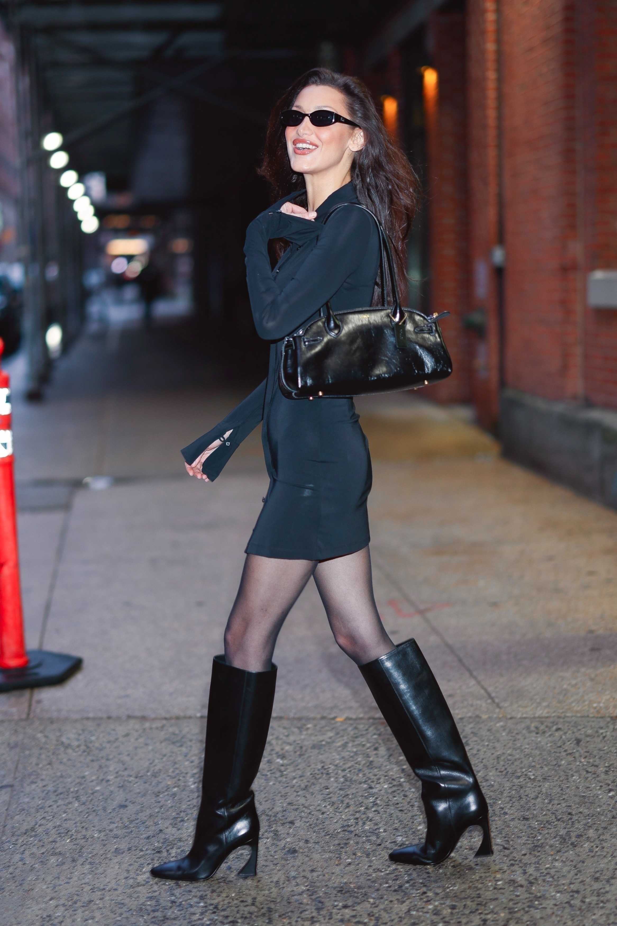 Bella Hadid carried the Coach Empire Carry-all in NYC