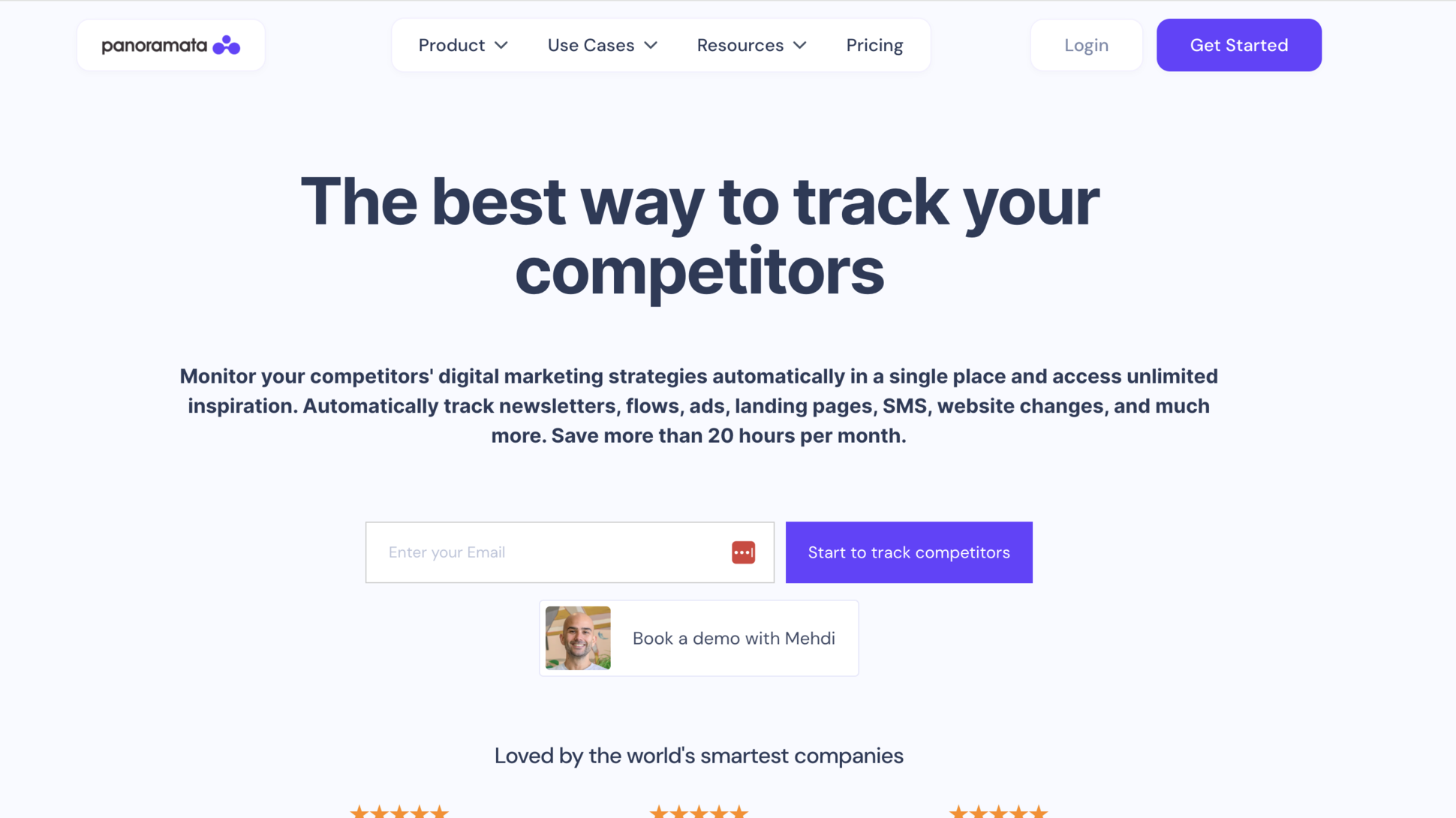 Website screenshot of Panoramata (November, 2025)