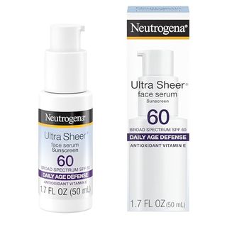 Neutrogena Ultra Sheer Moisturizing Face Serum With Vitamin E & Spf 60, All Day Facial Sunscreen Serum With Broad Spectrum Uva/uvb Protection, Fragrance-Free, Oxybenzone-Free, 1.7 Oz