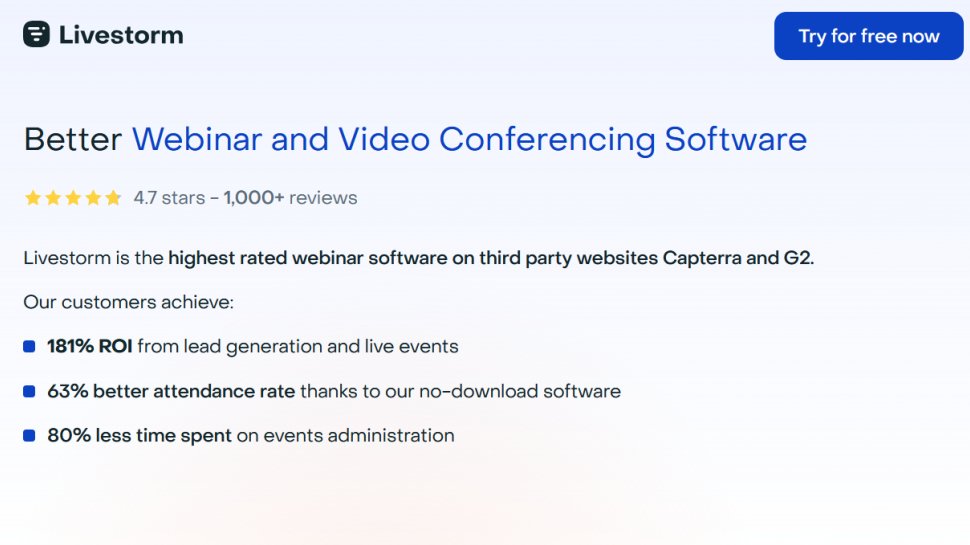 Livestorm website screenshot (January 2026).