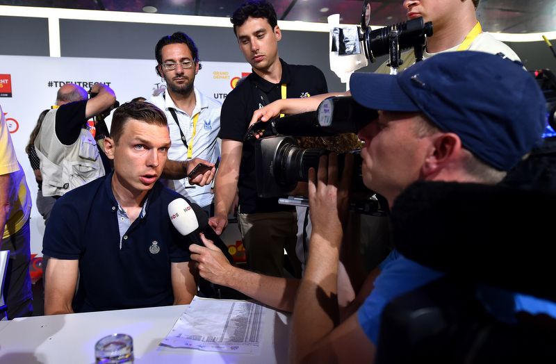 Tony Martin with the press