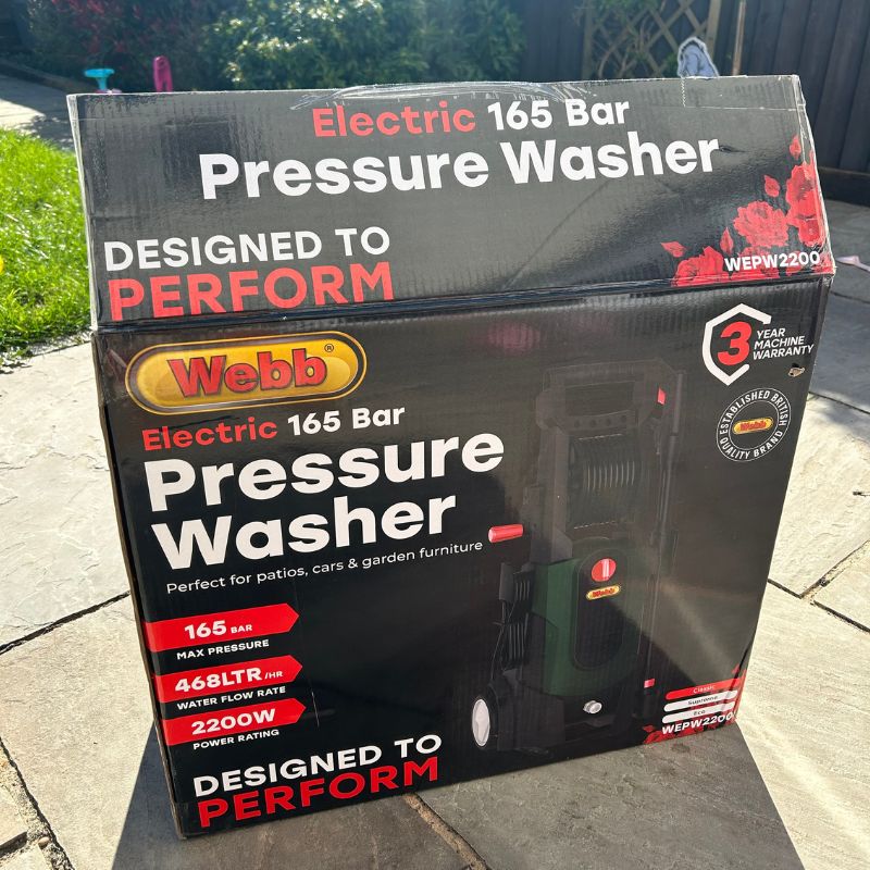 Webb WEPW2200 165 Bar Pressure Washer in box