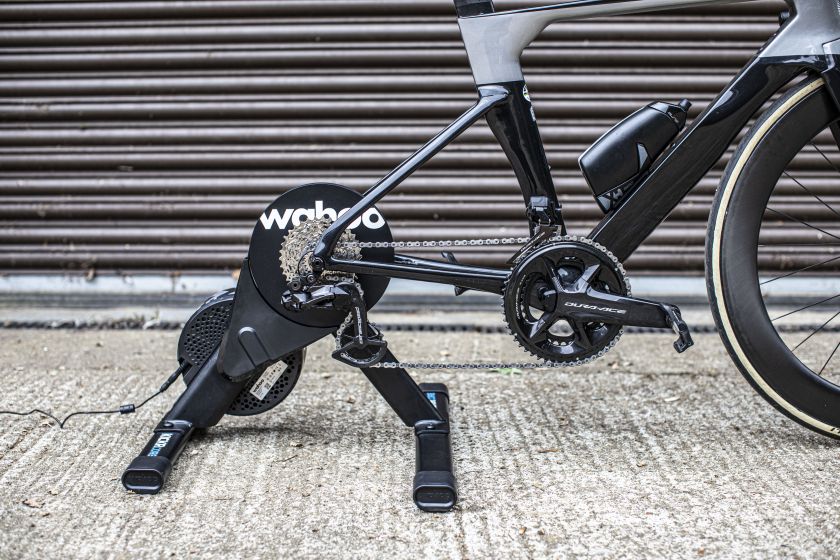 Wahoo Kickr Core 2 smart trainer together with Cannondale SystemSix 