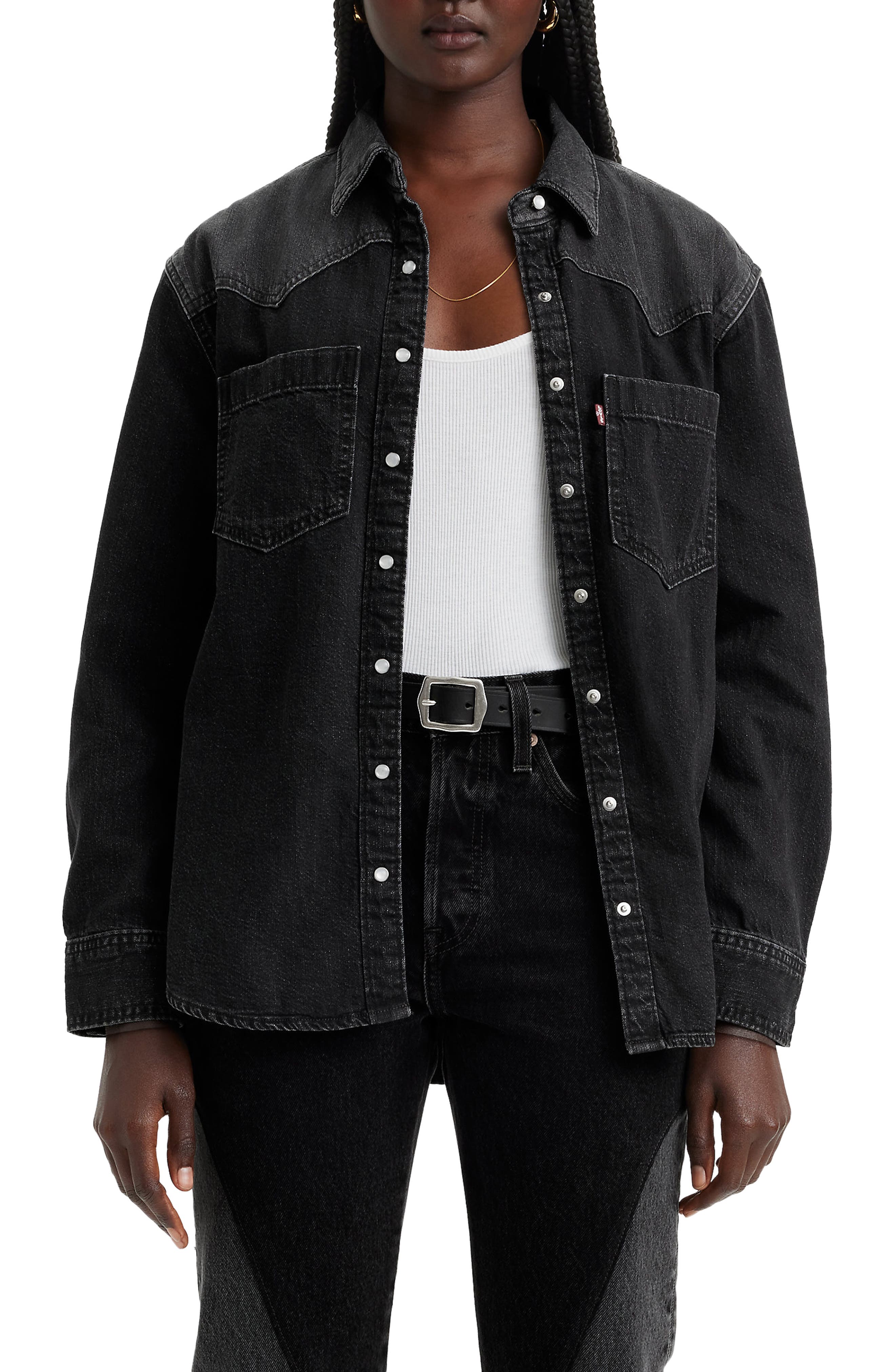 Teodora Western Snap-Up Denim Shirt