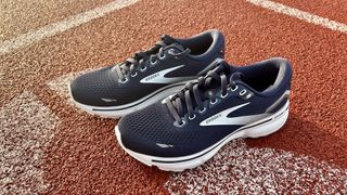 a view of the Brooks Ghost 15 on a running track