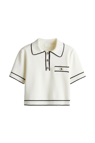 H&M, Knit Top With Collar