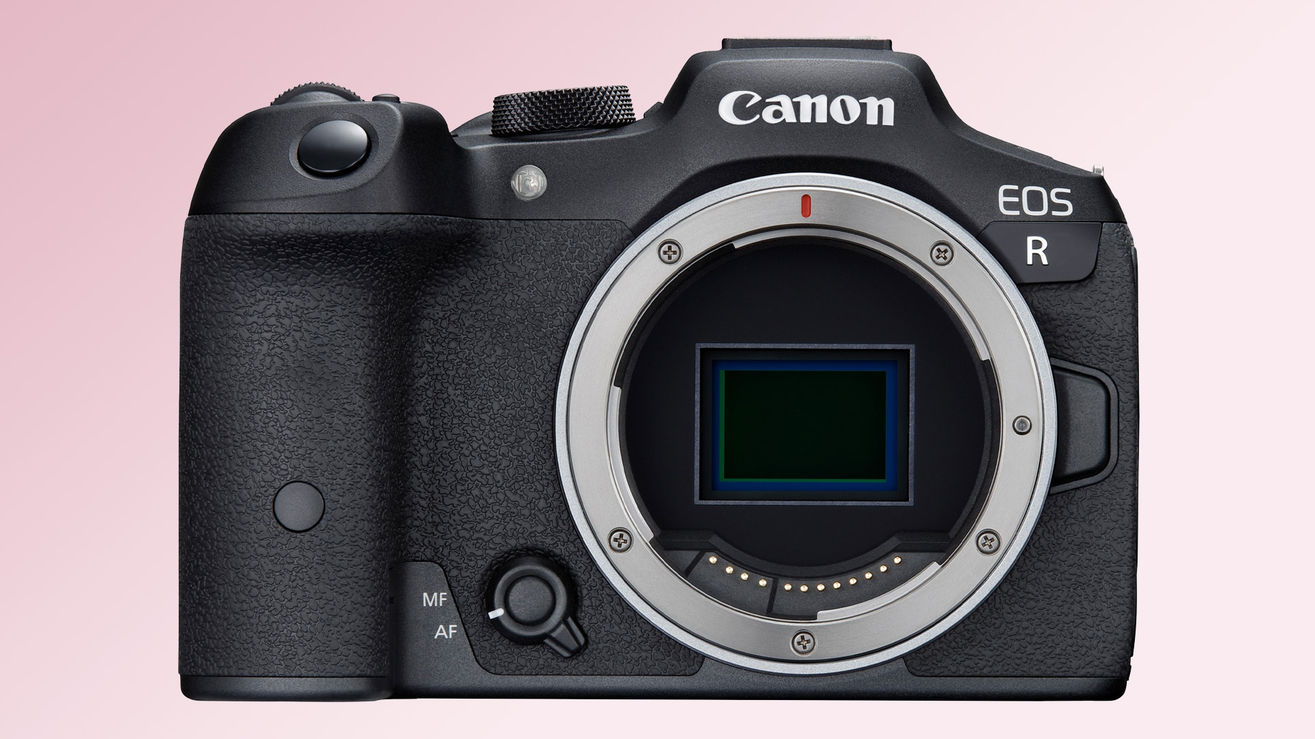  Макет камеры Canon EOS R50 на розовом фоне