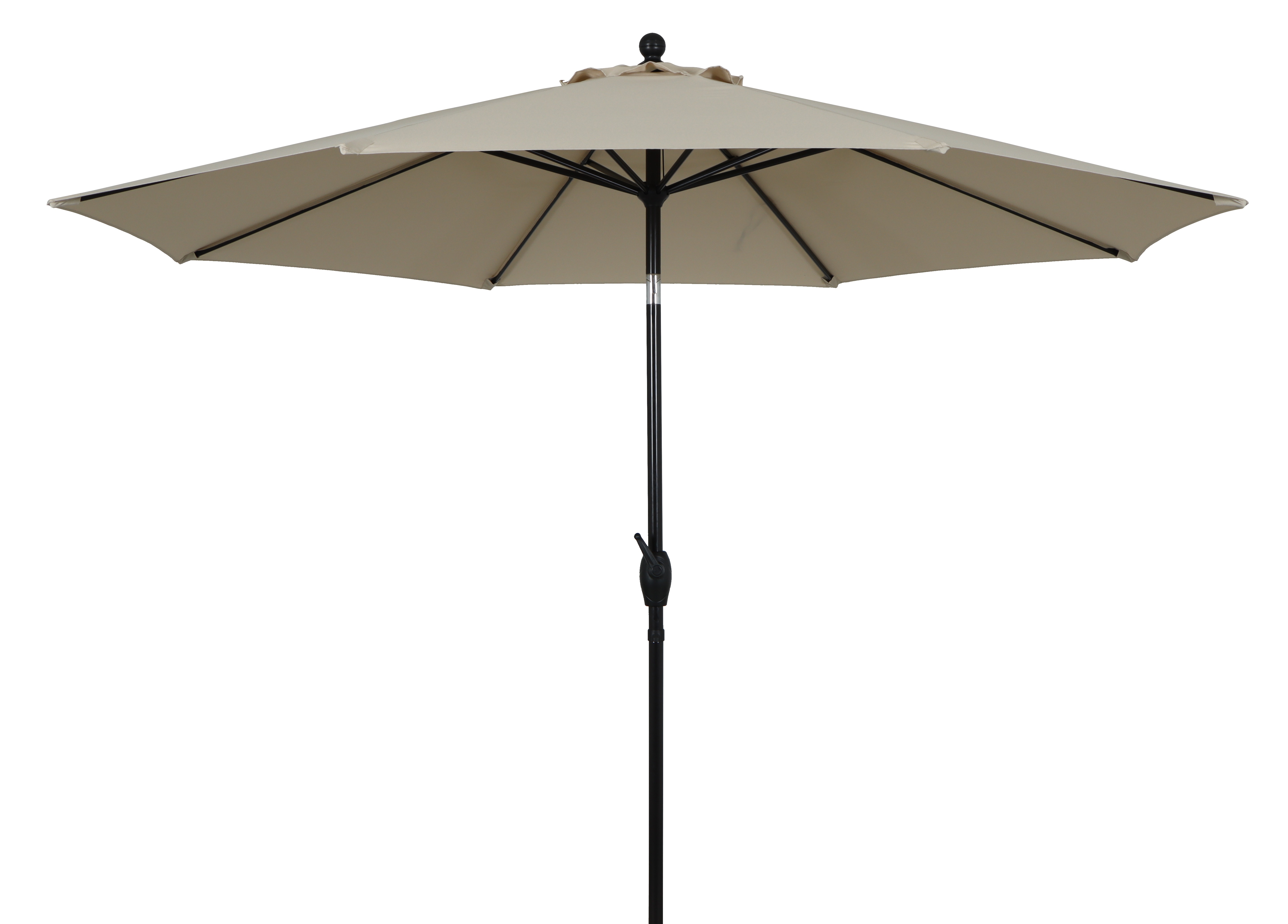 Better Homes &amp;amp; Gardens Premium 10' Beige Round Market Patio Umbrella, Crank Lift, 3-Angle Tilt
