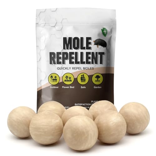 Mole Repellent for Lawns, Gopher Repellent, Groundhog Vole Repellant Outdoor, Keep Moles Out of Garden/lawn, Pet Safe Mole Repellant, Lasting Protection, Easy to Use-8p