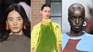 Three models wearing the colourful jewellery trend 2024