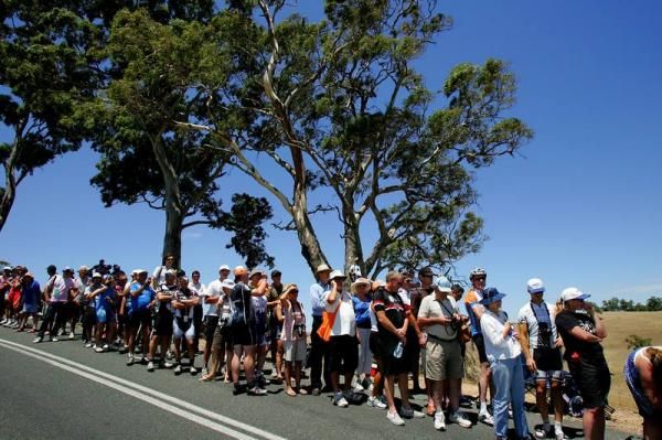 A large crowd lined Checker Hill waiting anxiously for the riders.