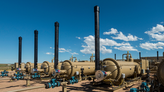 a row of separation vessels for natural gas production