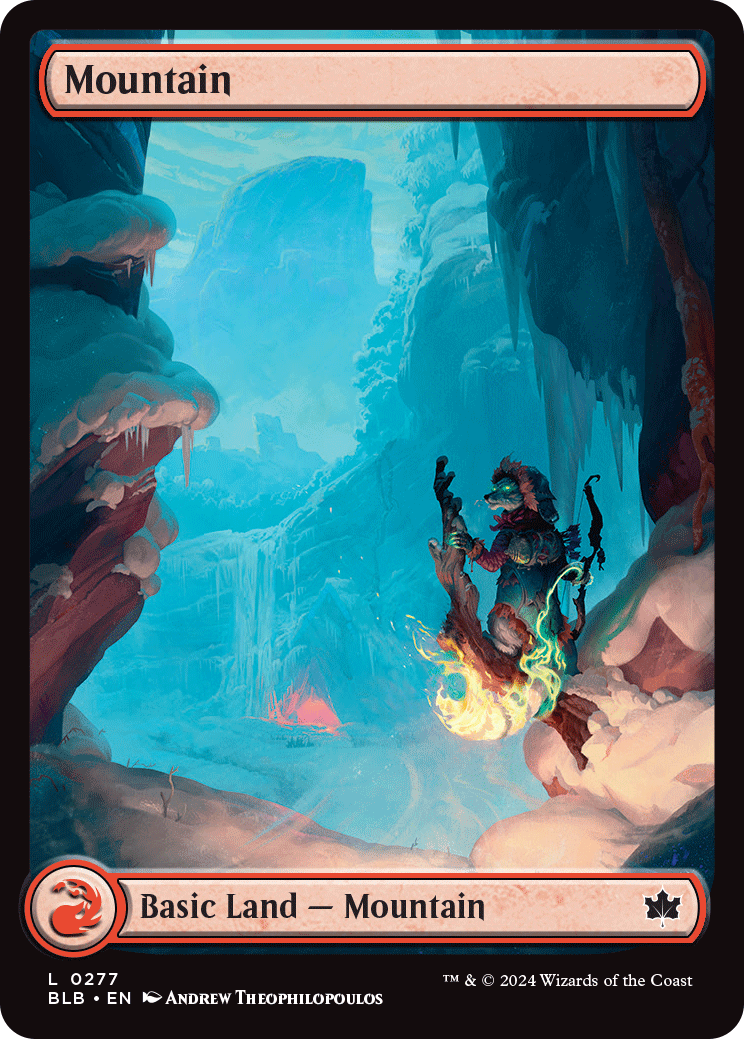 Mountain full art seasonal MTG Bloomburrow