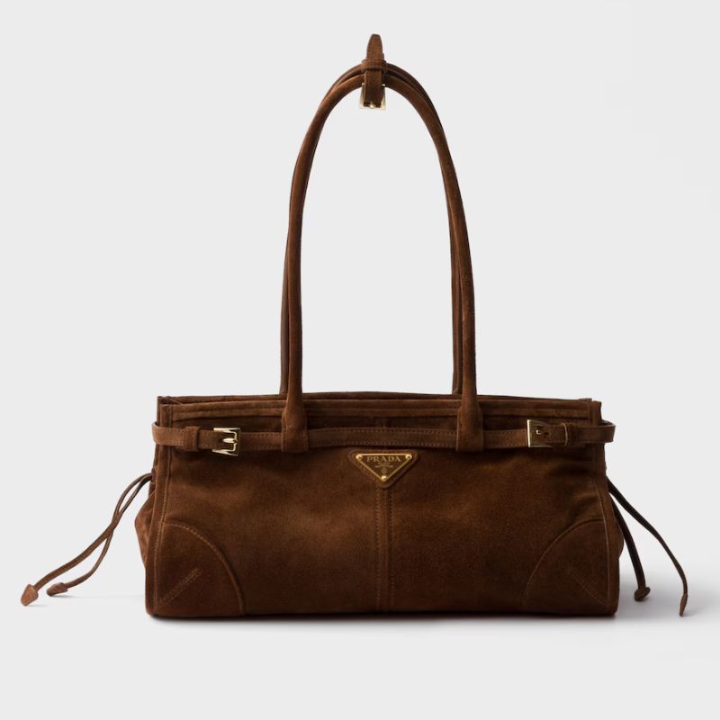 Prada Bonnie bag in cocoa brown suede