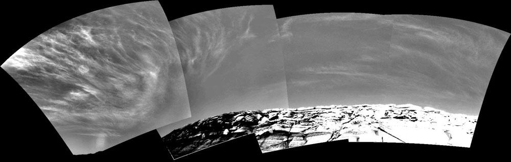 On Mars: Earth-Like Clouds and a New Type of Rock