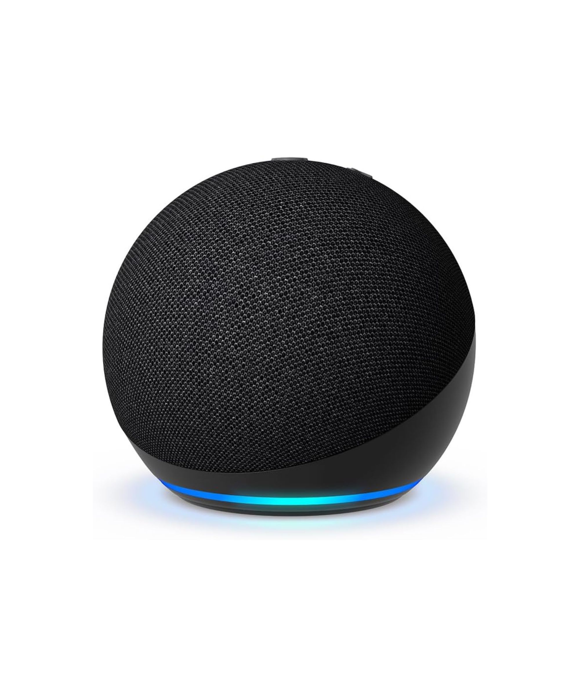 A dark grey Amazon Echo Dhot speaker