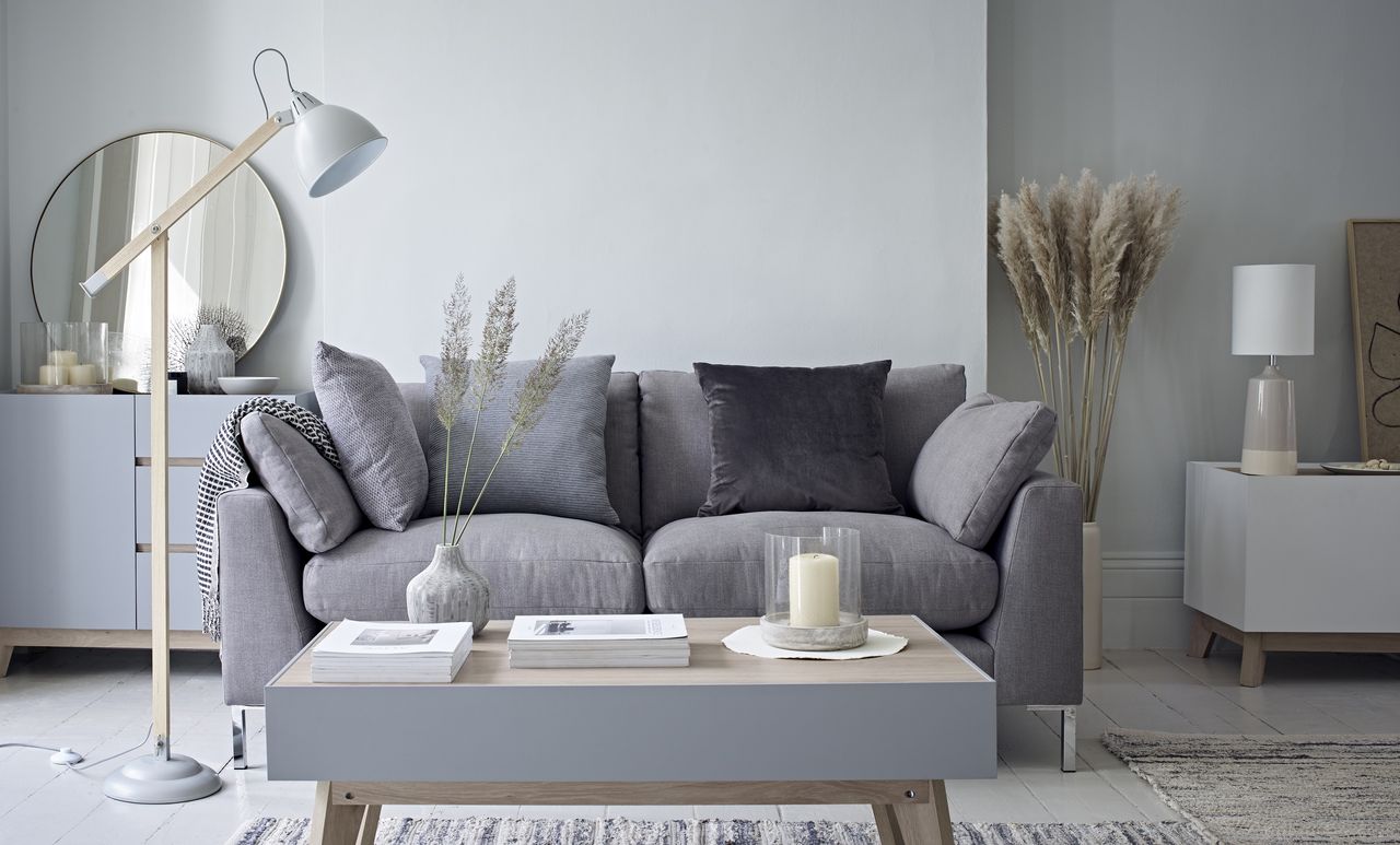 M&amp;S lighting: contemporary grey living room