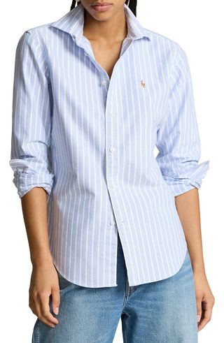 Classic Fit Stripe Cotton Oxford Shirt