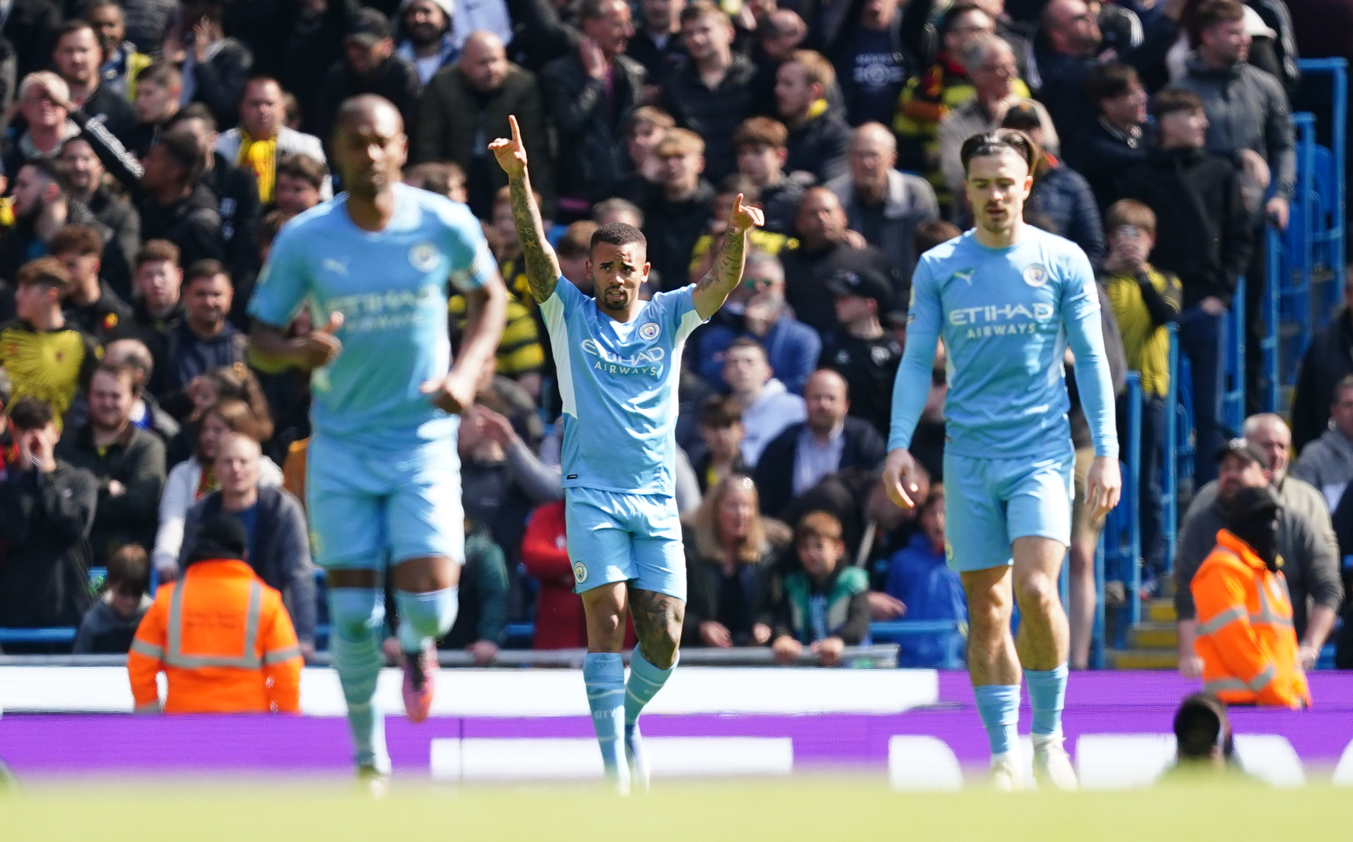 Gabriel Jesus celebrates