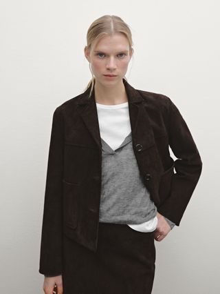 Short Suede Leather Jacket