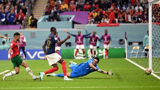 Randal Kolo Muani scored France’s second goal against Morocco