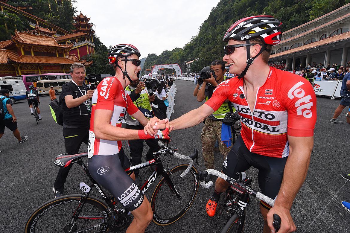 Wellens celebrates with his teammates