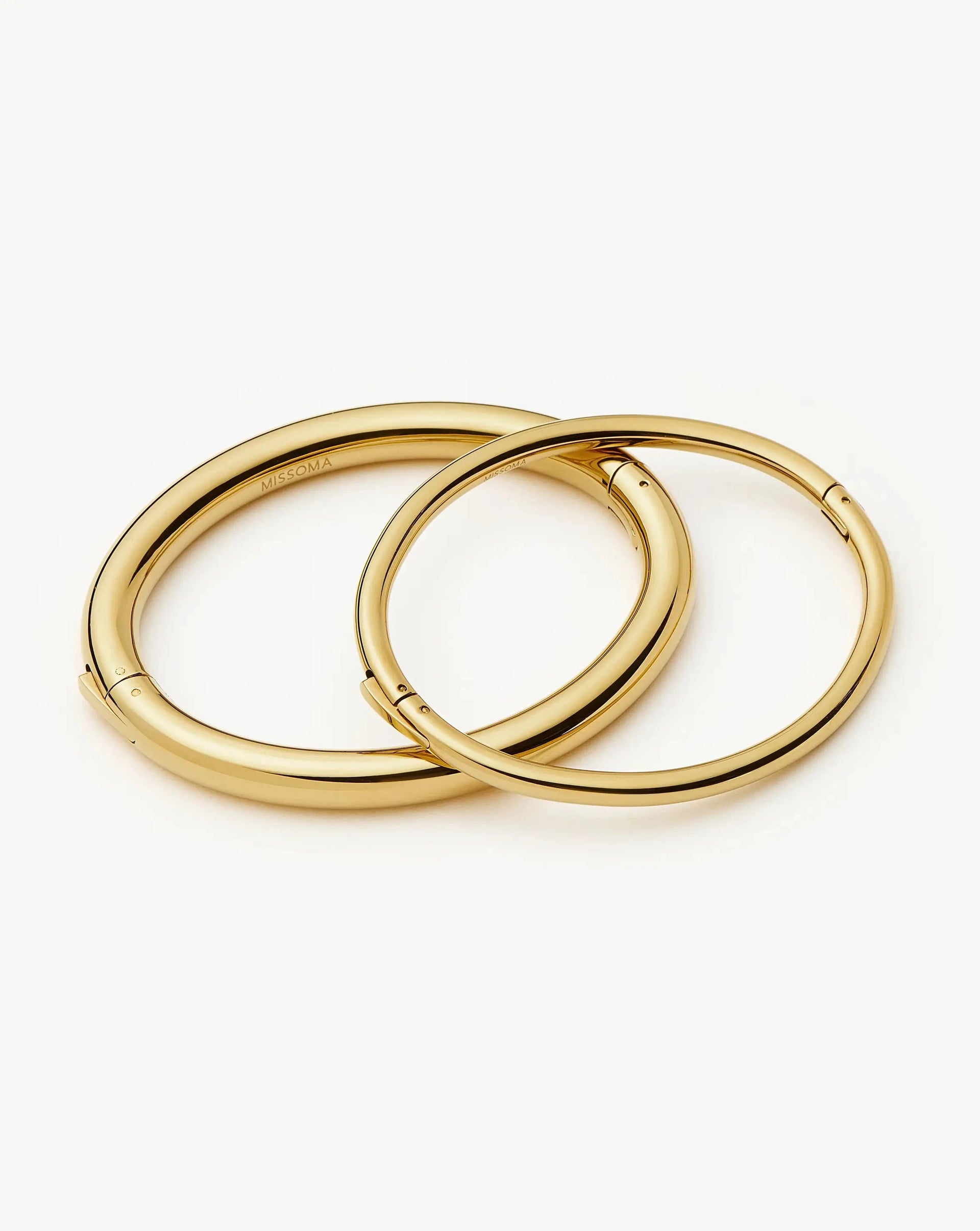 Chunky Bangle Set | 18ct Gold Plated - 18ct Gold Plated / Xs/s - 15.3cm