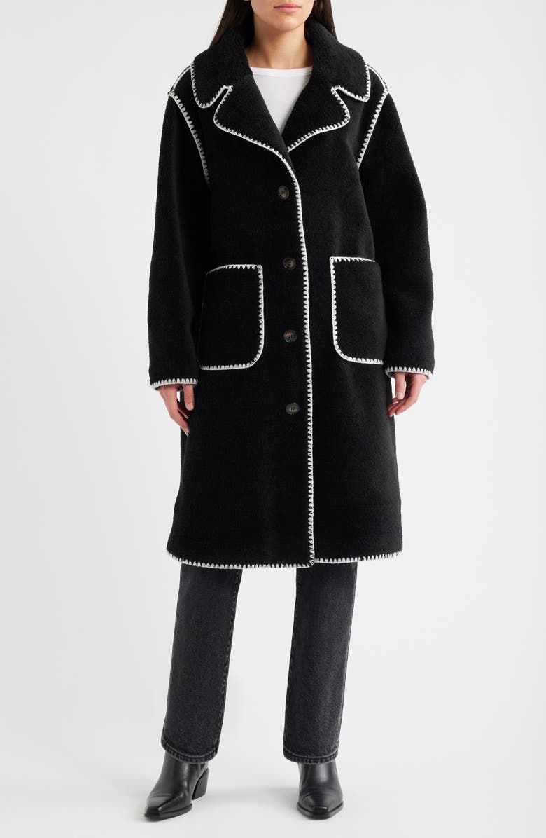 Blanket Stitch Fleece Coat