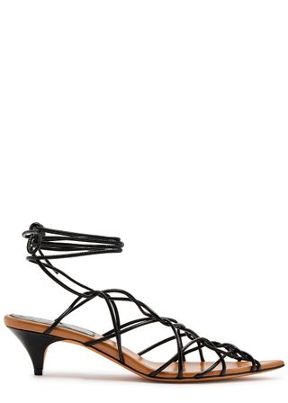 Arden Patent Leather Lace-Up Sandals 45
