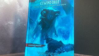 Icewind Dale: Rime of the Frostmaiden book sat against a dark background