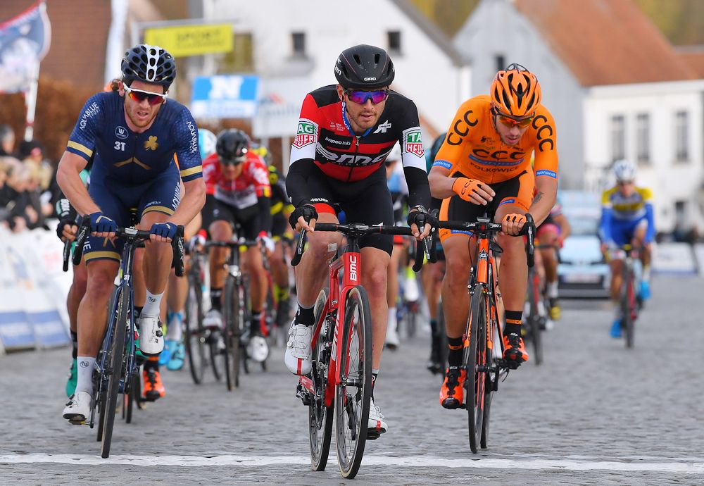 Joey Rosskopf (BMC Racing) and Kamil Malecki (CCC Sprandi Polkowice)