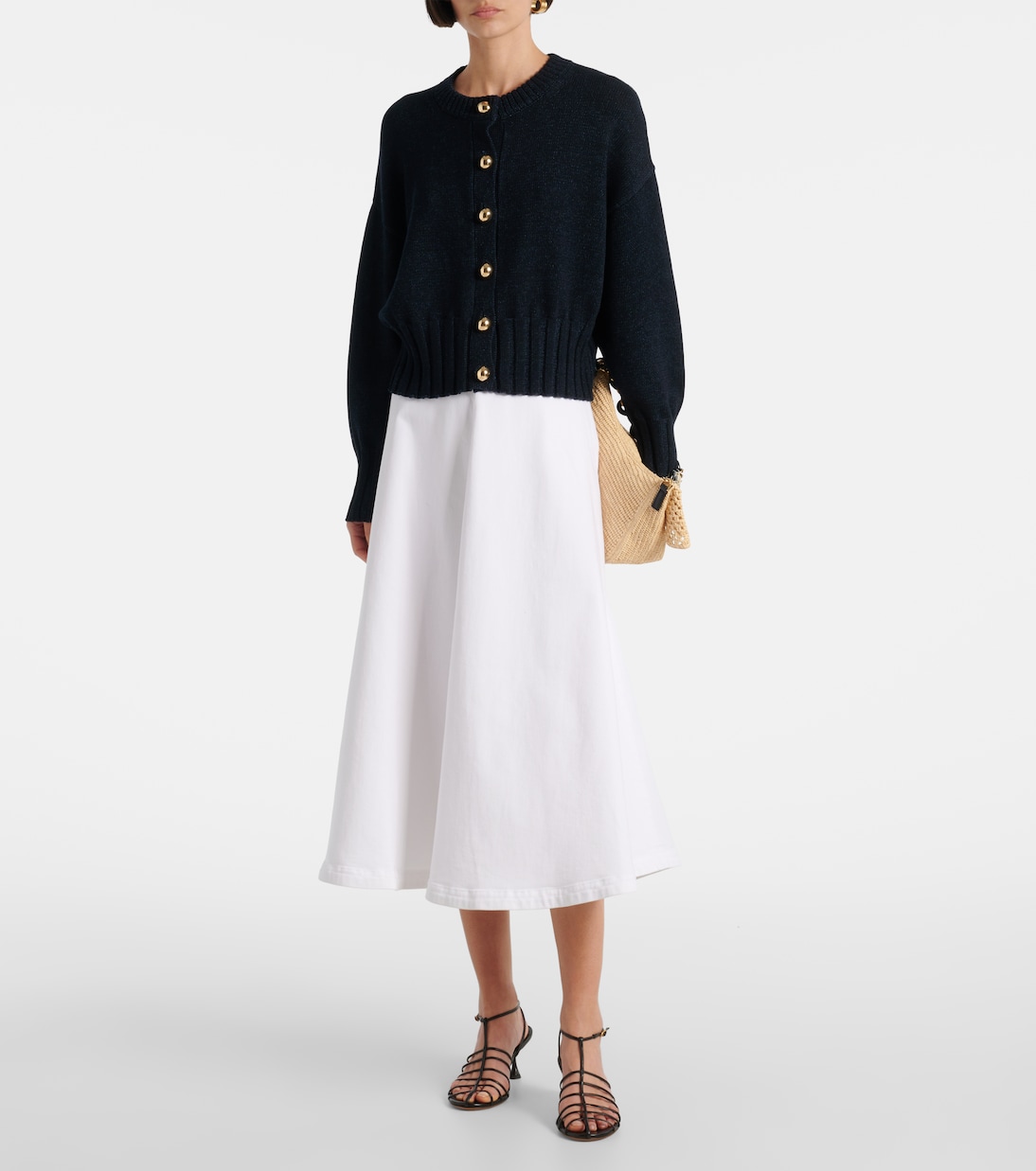 Varda Cotton-Blend Midi Skirt