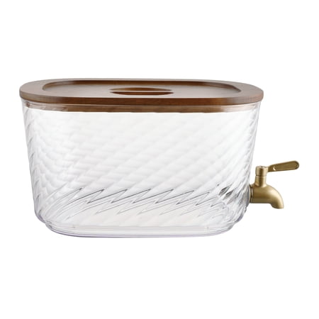 Beautiful 1.5-Gallon Acrylic Swirl Stackable Dispenser With Wood Lid, Clear by Drew Barrymore