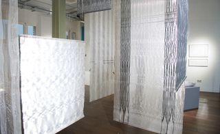 Hanging tapestries by 2016 Perrier-Jouët Arts Salon prize winner Rita Parniczky
