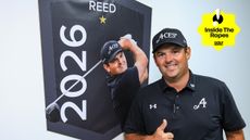Patrick Reed gives a thumbs up to the camera after winning the 2026 Dubai Desert Classic