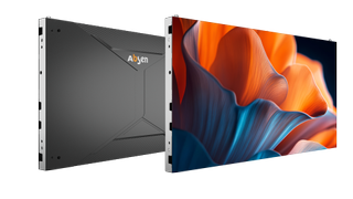 The new Absen CL V3 display with a vivid image of a blue and orange flower. 