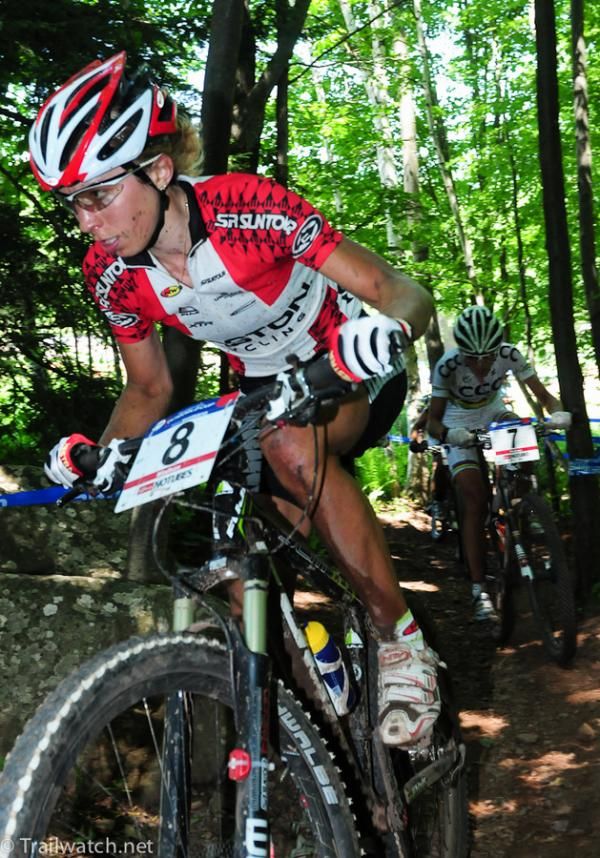 Annika Langvad (Easton Cycling) leading the world champion