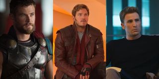 Chris Hemsworth, Chris Pratt and Chris Evans in Marvel movies