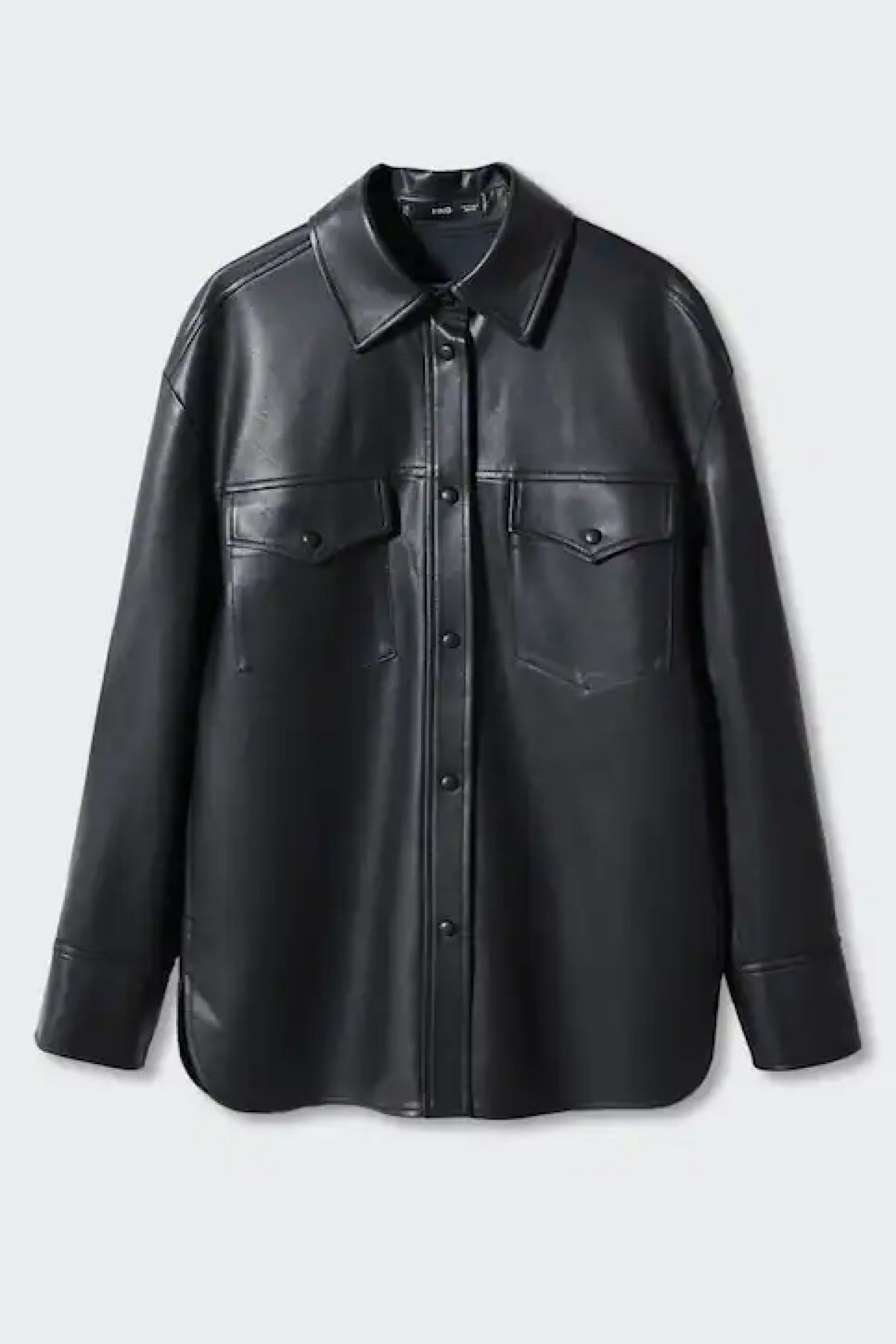 Mango Leather-Effect Overshirt