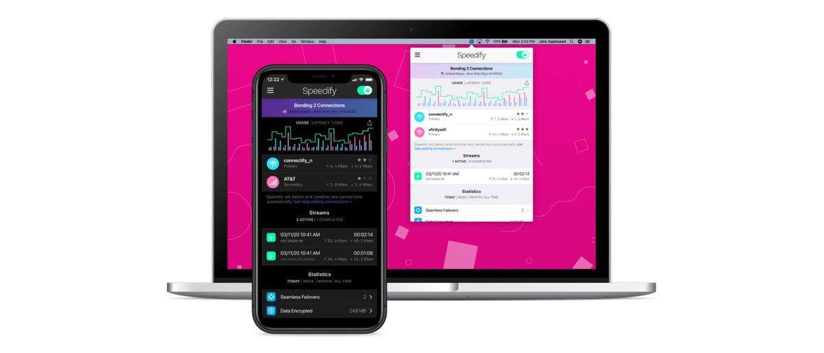 Speedify on a Laptop and Phone