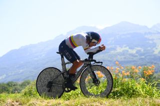 Dani Martinez aboard the brand new Pinarello Bolide TT at the Tour de Suisse